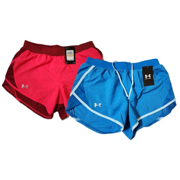 Under Armour Pants - Under Armour Fly By 2.0 Women’s Small Lined Shorts Pink & Blue NWT